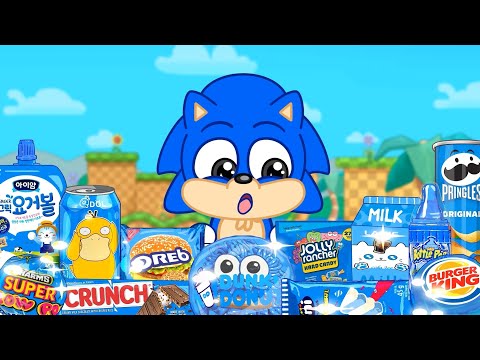 Mini Sonic Mukbang MINI CAKE, CANDY, JELLY in Convenience Store ASMR | Tastytoon