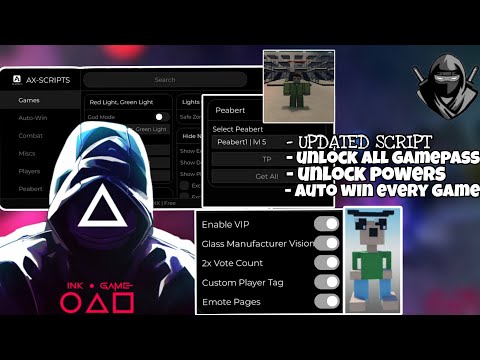 🔥Ink Game Script | Undetectable, Auto Teleport Peabert, Unlock Gamepasses, Powers & OP Features!