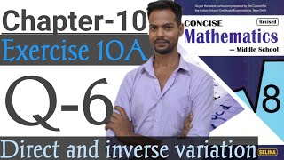 Exercise 10A,Q-6,Chapter 10,ICSE class 8 math,Direct and inverse variation,‎‎‎‎@icsemaths592   