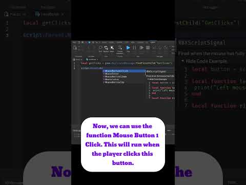 MouseButton1Click in roblox studio.  #roblox #tutorial #robloxstudio