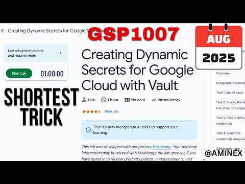 [NEW 2025] Creating Dynamic Secrets for Google Cloud with Vault || GSP1007 || #qwiklabs #arcade