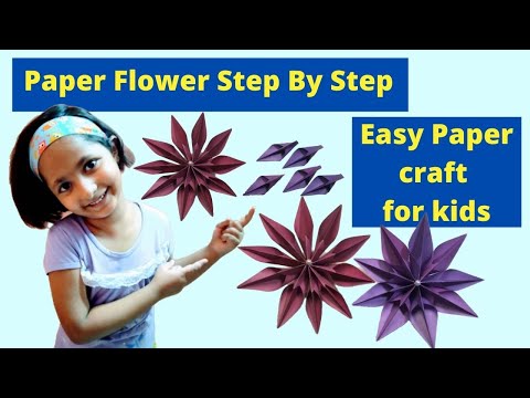 paper flower easy for kids/how to make paper flowers step by step/paper flower diy crafts