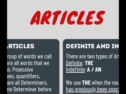 English Lesson - Articles