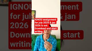 IGNOU assignment for july 2025 & january 2026 is out.#psychology #ignou #ignou_assignment_update