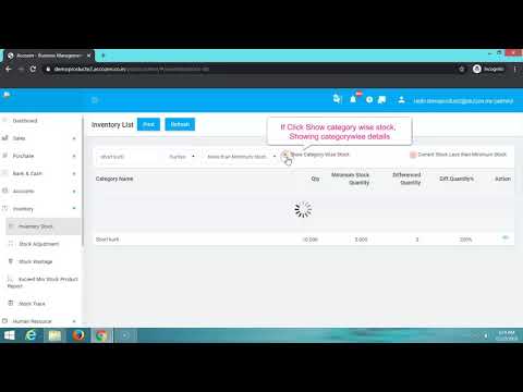 How to create Inventory stock in Accozen POS  billing software ?