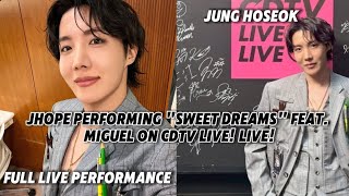 Jhope performing "Sweet Dreams" feat. Miguel on CDTV LIVE! LIVE!