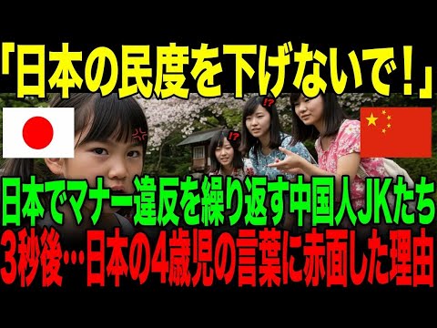 【海外の反応】「日本は世界一最悪な国だ！」日本でマナー違反を繰り返す中国人JKたち。→3秒後…日本の4歳児の言葉に絶句した理由