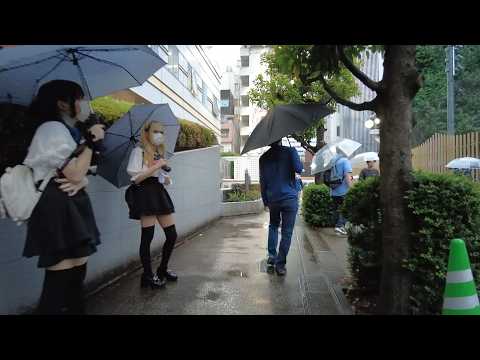 Walking in the Rain Tokyo Shinjuku Kabukicho, JAPAN Travel 雨の大久保公園・新宿歌舞伎町をお散歩！ラブホテル街！トー横界隈！散歩動画・日本東京