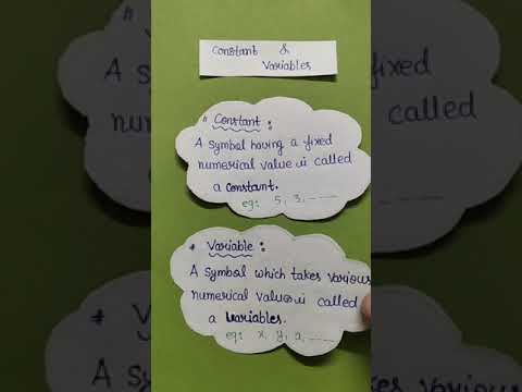 Constant and Variables