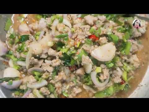 #ลาบหมูแซ่บๆในแบบของเรา#อาหารอีสานบ้านเฮา #food #cooking #อาหารไทย