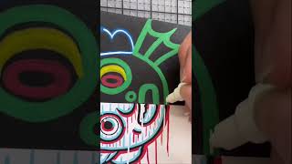 Drawing Luca Using Posca Markers! Glow Effect And Glitch Effect! ( #Shorts )