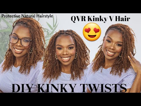 How To Kinky Afro Twist ft QVR Kinky V Hair - Easy Protective Hairstyle for Short Natural Hair