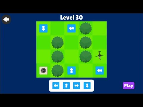 Helicopter landing | simple sequences | level 1 to 30 by Kidlo Coding