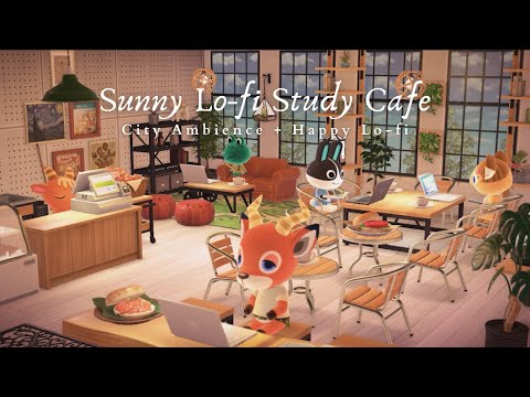 Sunny Lo-fi Study Café 📖 1 Hour Happy Lo-fi No Mid Ads to help you focus 🎧 Studying Music | Work Aid