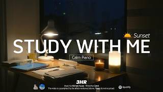 🥕3-HOUR STUDY WITH ME  at Sunset 🌇 | 🎹Calm Piano | Pomodoro 50-10, Spring 2026 🌸