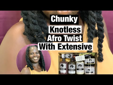KNOTLESS CHUNKY TWIST ON MY MUMS HAIR| WITH EXTENSIONS