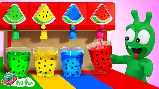 🍉  Pea Pea Makes Yummy Four Color Watermelon Juice 👽 Fun Cartoon for Kids