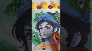 Krishna watercolor painting 🖌️🎨#krishna #radhakrishna #watercolorpainting #madhav #radharani
