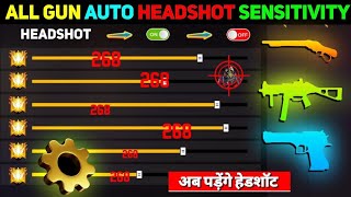 All Gun Headshot Sensitivity Setting After New OB44 Update | Free Fire Max Auto Headshot Sensitivity