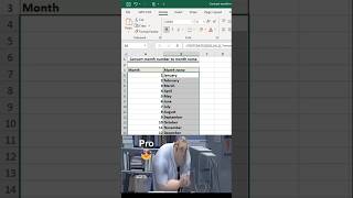 Month का नाम कैसे लिखे Excel  मे ll beginner and pro ll #excel #exceltips #shortvideo #shortvideo