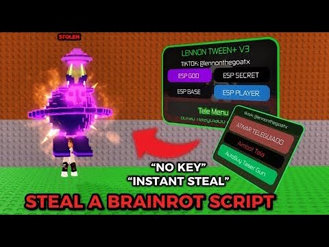 (NEW UPDATE LENNON HUB🔥) STEAL A BRAINROT SCRIPT | “NO KEY 🔑 “ | SUPER FAST INSTANT STEAL, ESP+