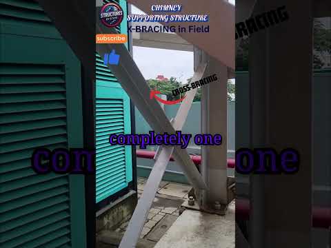 Steel Structure X Bracing Chimney || #structuralengineering || #civilengineering #shorts