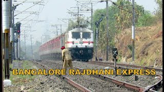 Thunder Rajdhani : Ripper Bangalore Rajdhani with LGD WAP7 Thrashes Bhandak : Indian Railways