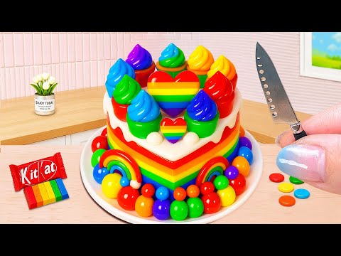 Rainbow Cupcake Heart Cake Recipe 🧁 Yummy Miniature Sweet Pastry Ideas 🍰 Cake In Wonderland
