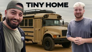Touring EXPLORING WITH JOSH'S Tiny Home Zombie Bus Conversion!
