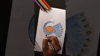 peacock drawing with 6#drawing #quickdrawing #drawingforbeginners #drawingtutorial#drawingcartoons2