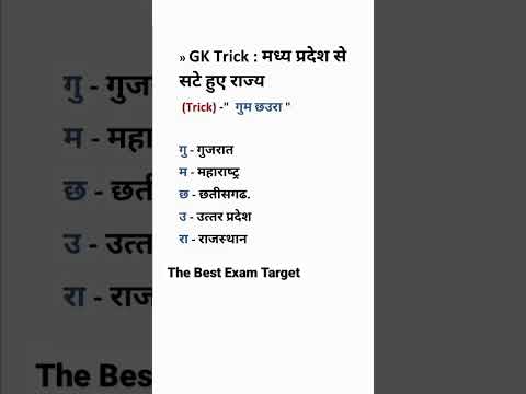 मध्य प्रदेश से सटे हुए राज्य States adjoining Madhya Pradesh