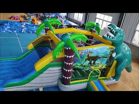 Dinosaur inflatable theme bounce house combo