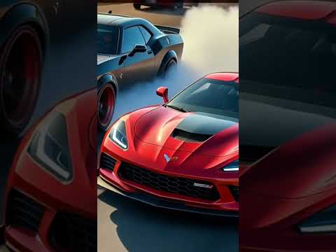 Must See !! Hellcat Race Corvette on interstate animation