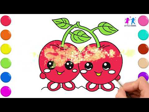 🎨 How to Draw & Color a Cherry🍒 | Fun & Easy Art Tutorial for Kids!