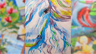 Acrilic Painting  🎨 HORSE 🎨| How to Draw | Magic Paintings | Relaxing Music