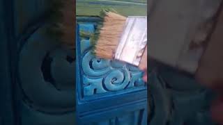 Layered Furniture Painting in Bohemian Moroccan Style | Tutorial Preview #shorts