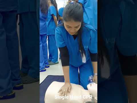 Single hand CPR in children 30Compression to 2rescue breath 🫁