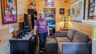 She Lives Tiny ONLY on SSI - Her 1 Floor Tiny House