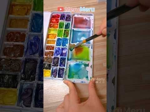 🛁clean watercolor #shorts #art #diy  #shortvideo #satisfying #easydrawing  #tutorial  #painting