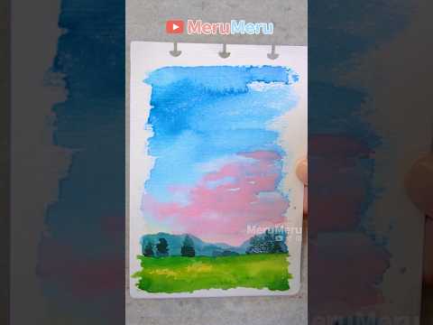 ☁️watercolor #shorts #art #diy  #shortvideo #satisfying #easydrawing  #tutorial  #painting #drawing