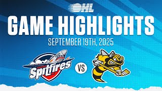 OHL Highlights: Windsor Spitfires @ Sarnia Sting Sep.19, 2025