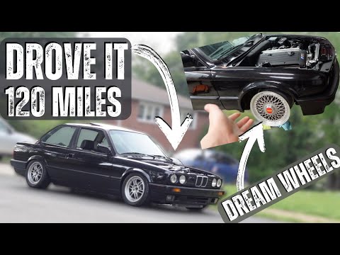 taking my s54 swapped e30 to cars and coffee (test fitting new wheels)