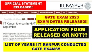 GATE EXAM 2023||Official Announcement from IIT KANPUR!!Application form released or Not??