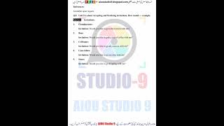 Aiou code 387 assignments 1 & 2 Autumn 2023