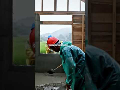 Rainy Day Cement – Satisfying ASMR in the Village 🌧️🧱