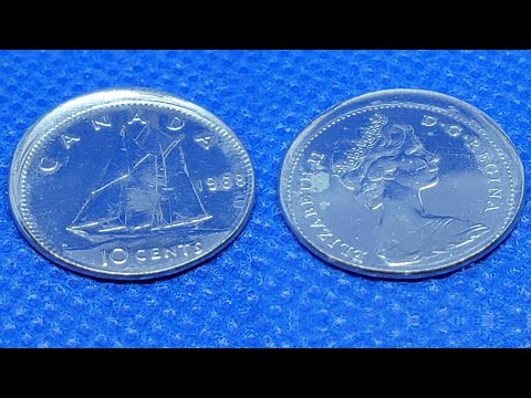 1968 Canadian Error Dime (Off-centered Broad strike)