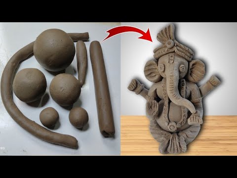 Easy way to make ganesha / Eco-friendly Ganesha making / Clay ganesha making / Ganesh chaturthi 2023