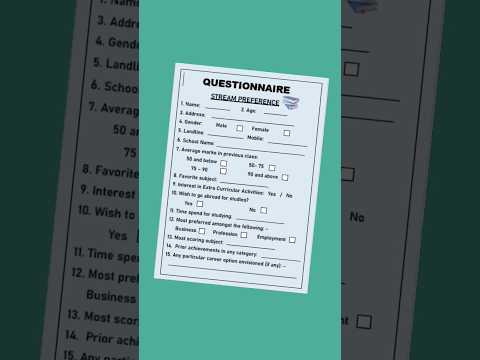 Class 11 | Economics | Statistics| Sample Of a Questionaire | #butterflyacademics #subscribe #share