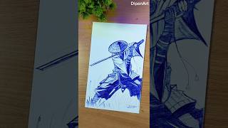 Pen Art Samurai Drawing 🖊️ | Simple and Cool Drawing 🖊️ #drawing #samurai