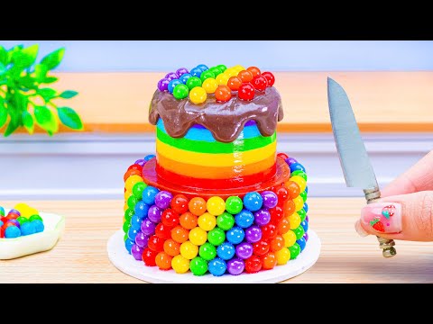Amazing Rainbow Cake Decorating Tutorials | 2 Tier Melt Rainbow Cake Recipe | 1000+ Rainbow Cake
